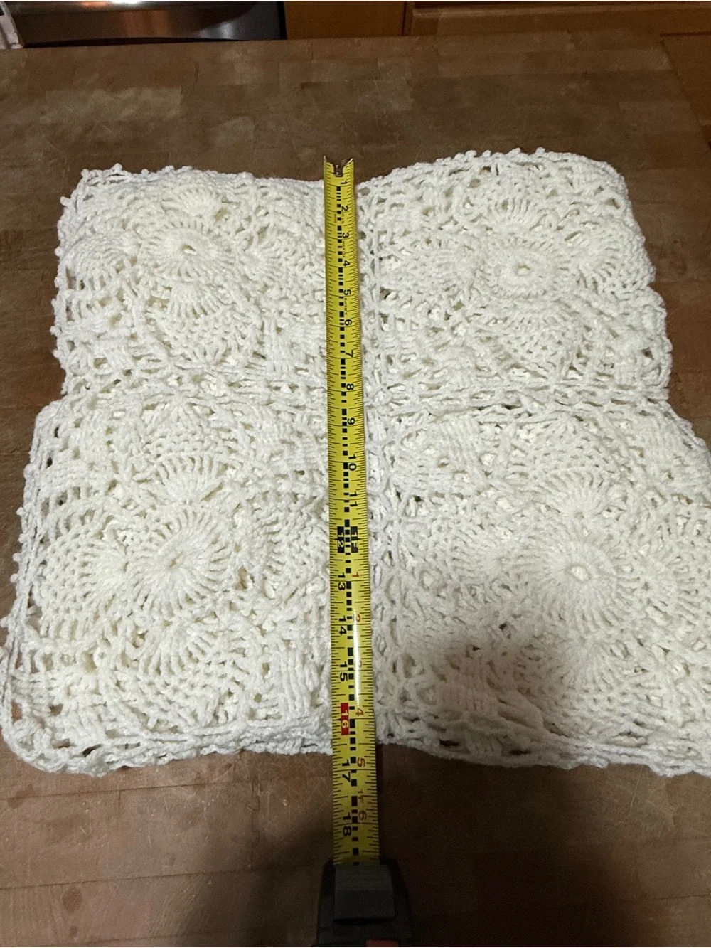 Hand Crafted White Crochet Lace Throw Blanket